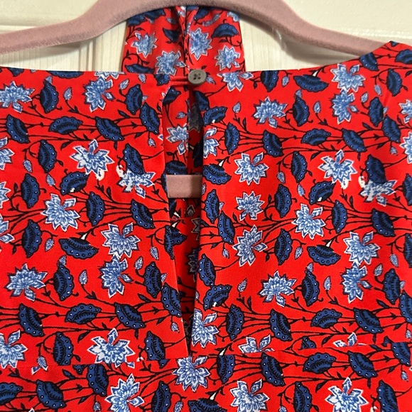 Red and Blue Patterned Long Sleeve Dress - Picture 9 of 9